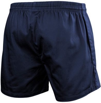 Mens Active Cotton Rugby Shorts with Pockets Back