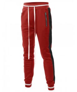 Mens Custom Stylish Side Panel Long Length Drawstring Track Jogger Sweatpants for Male