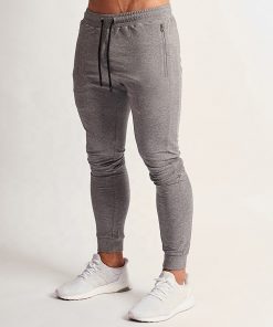 Mens cheap wholesale custom grey drawstring jogger cotton sweatpants
