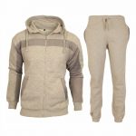 OEM Customized Men Fleece Hooded Patchwork Tracksuit Set - Image 5