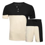 OEM Customized New Men Summer Short Set Men Color Block Tracksuit Suits - Image 4