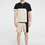 OEM Customized New Men Summer Short Set Men Color Block Tracksuit Suits - Image 5
