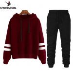 OEM Latest Design Hooded Custom Fitted Tracksuit Set - Image 5