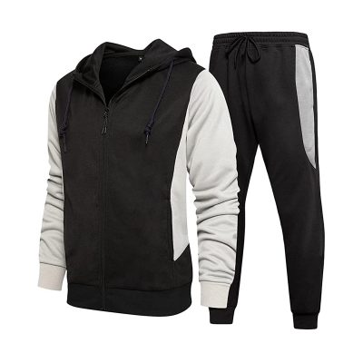 Sportsfore Custom Men's Athletic Sports Training Jogging Tracksuit Casual 2 Pieces Suits Color Block Hoodies and Sweatpants Set
