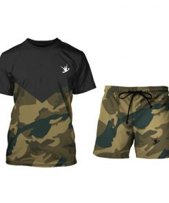 Sportsfore custom summer tracksuit sportswear set camouflage for men