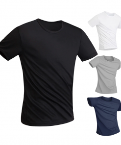 Summer Cotton T Shirts New Tops Clothing Casual Tshirt Man Streetwear 2021 Simple O Neck Stretch Solid Men Cotton and Customized