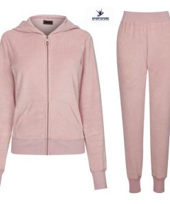Girls Latest Fashion Velour Tracksuit Jogger Hoodie Set for Female Tracksuits