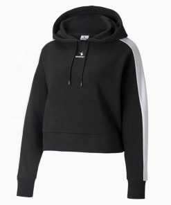 Wholesale personalised custom your logo cropped womens hoodie side panel crop top track jacket sportsfore