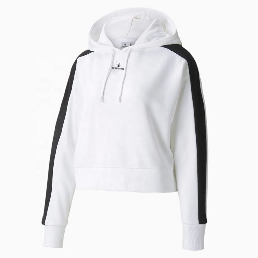 Wholesale Custom your logo cropped womens hoodie side panel crop top track sportsfore jacket