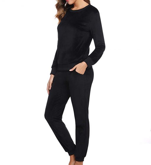 Wholesale Pajama Set Loungewear Long Sleeve Velvet Winter Warm Jogging Tracksuits for Women
