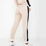 Women cheap fashion trend side stripe panel crop top tracksuits - Image 5