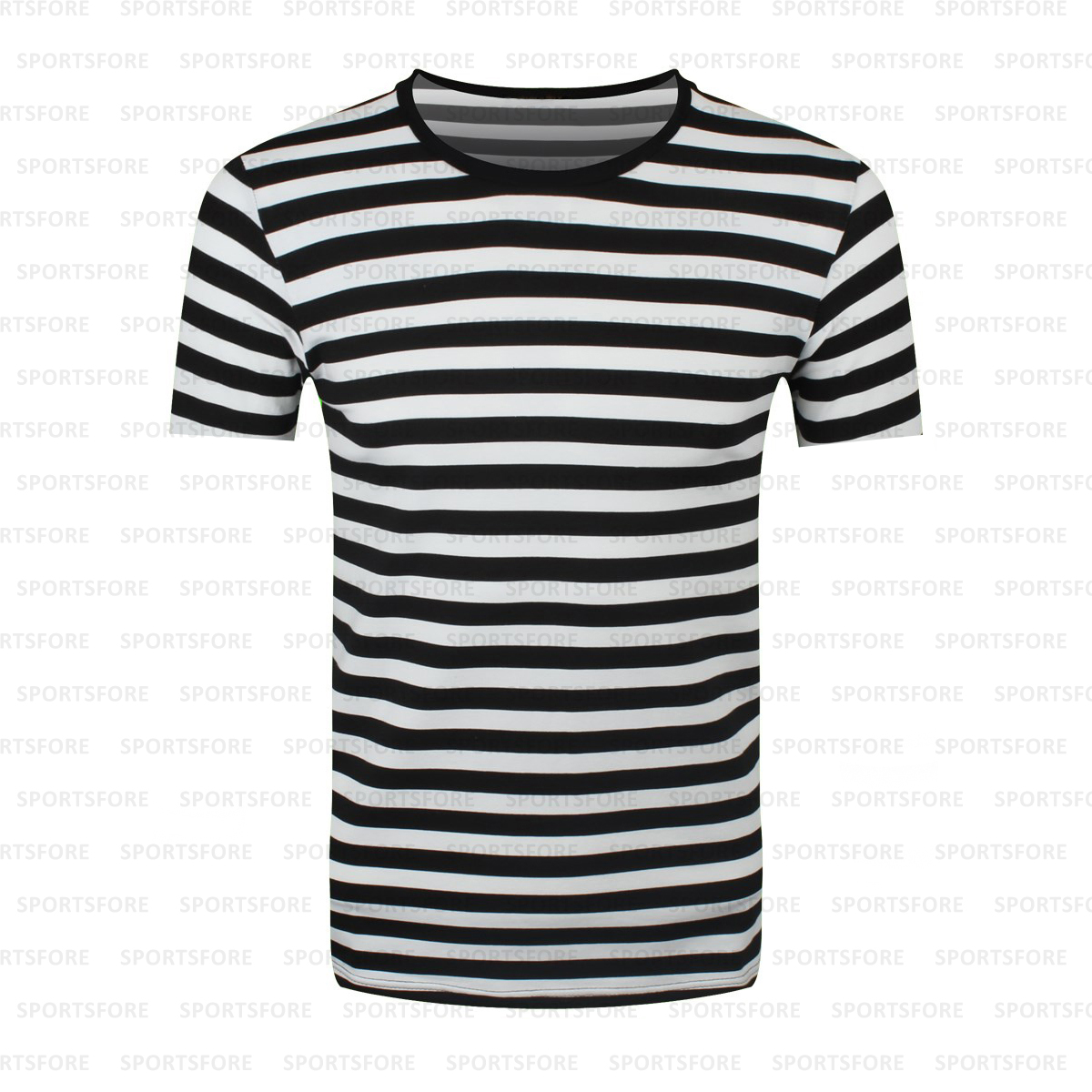 Wholesale Men Striped Short Sleeve Shirt Black and White