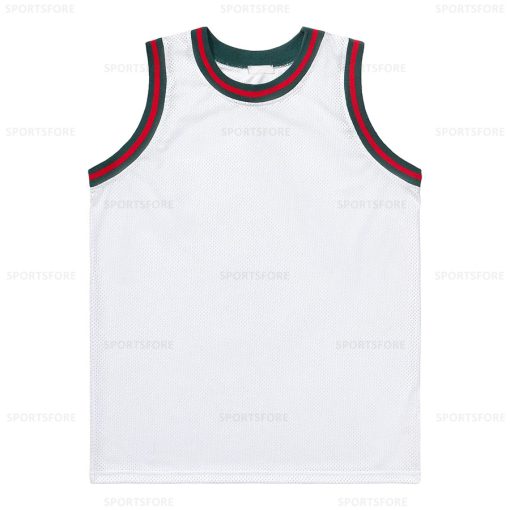 White Green Red Basketball Jersey