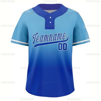 custom design sublimated blue baseball shirts