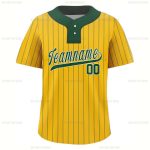 custom design sublimation baseball yellow jersey