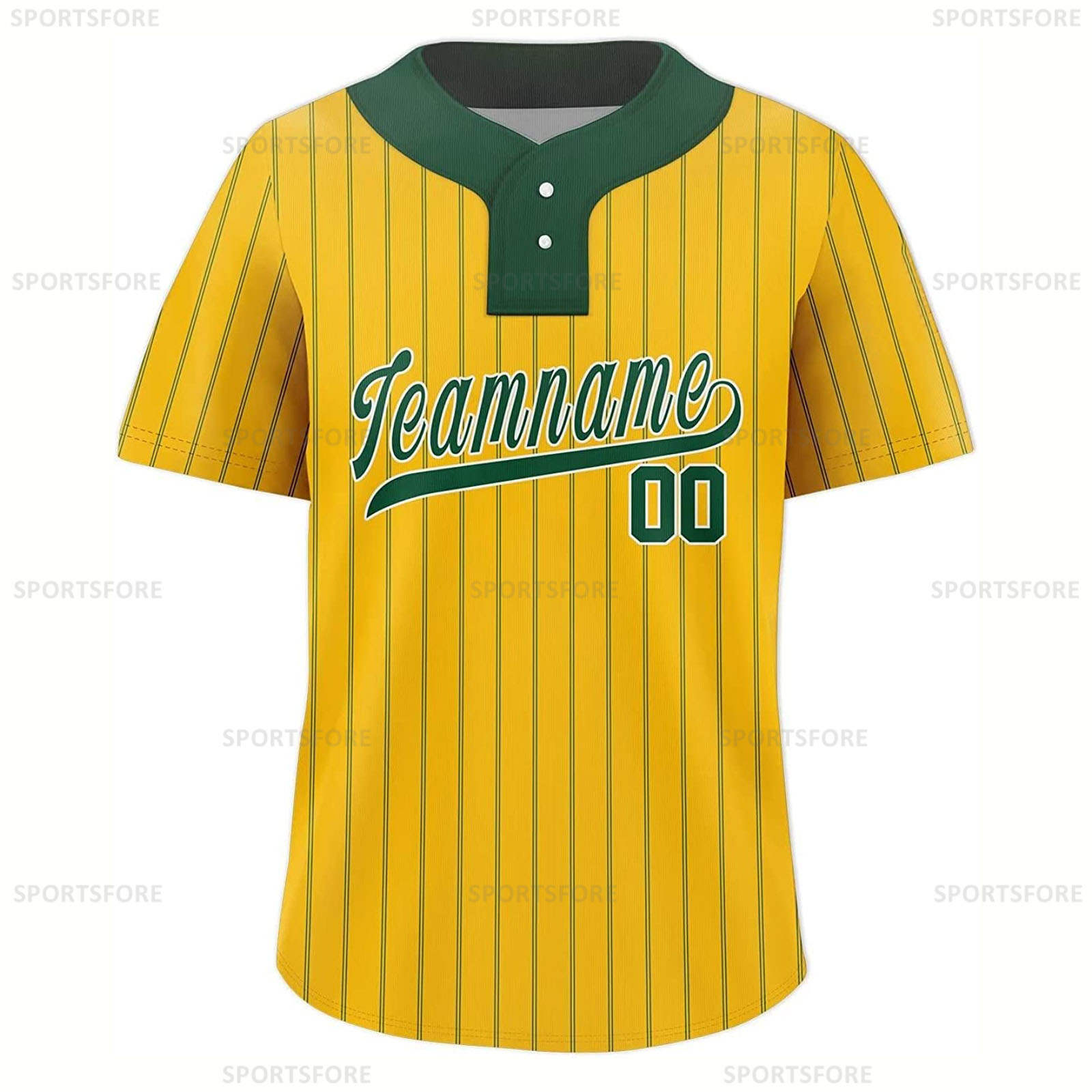 custom design sublimation baseball yellow jersey