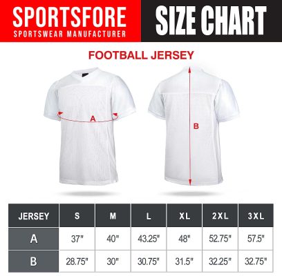 Football Jerseys Size Chart
